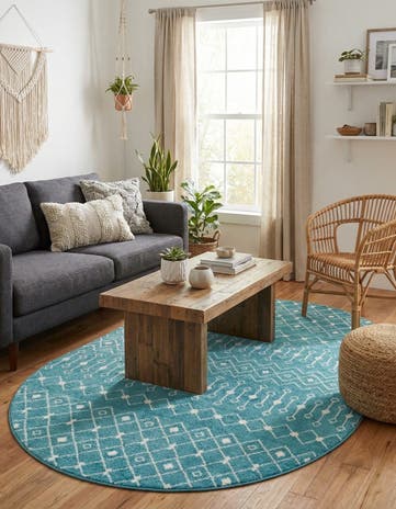 5' 3 x 8' Moroccan Trellis Oval Rug