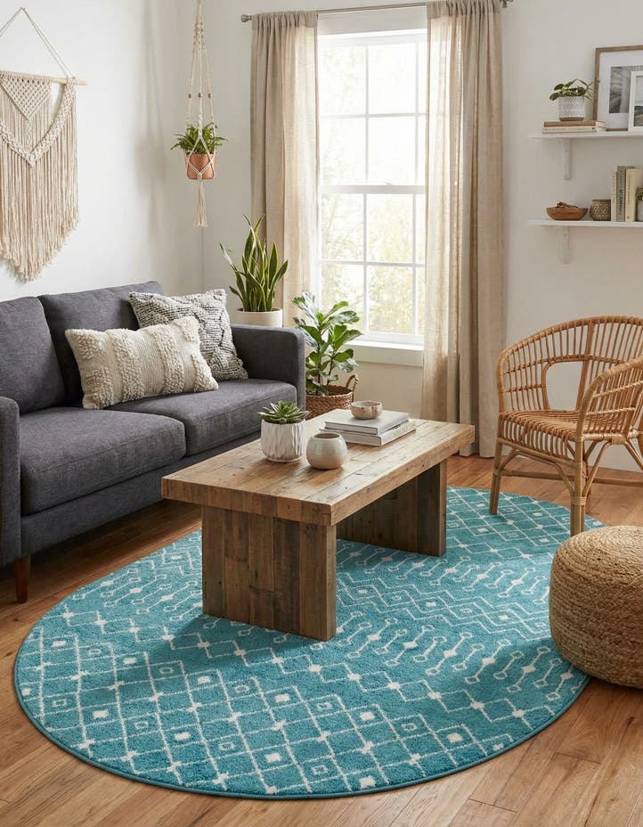 5' 3 x 8' Moroccan Trellis Oval Rug