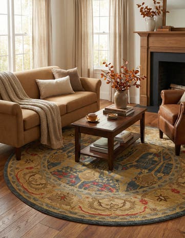 Navy Blue Sara Round Rug