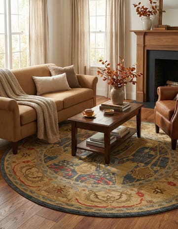 Navy Blue Sara Round Rug