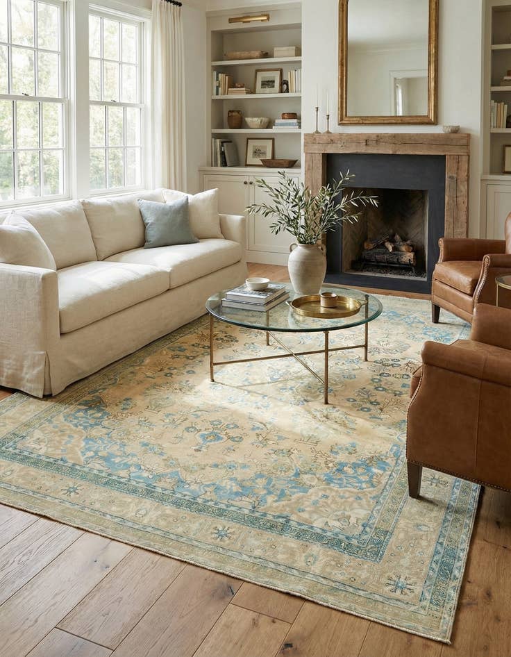 Detail image of  7' 1 x 10' 1  Hand Knotted Ultra Vintage Persian Wool Rug