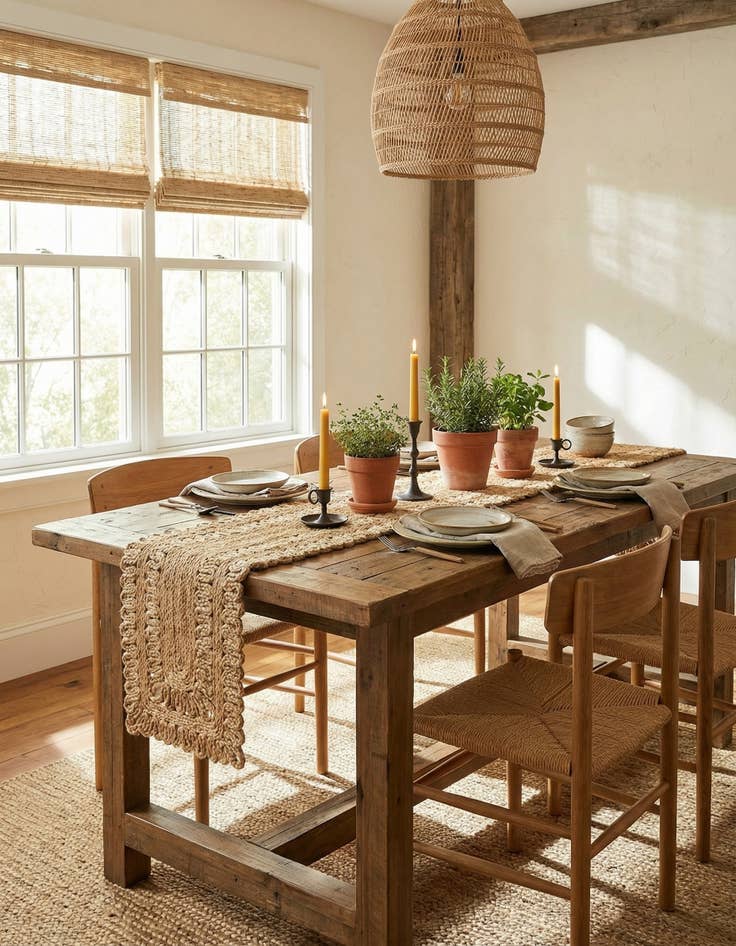 Detail image of 1' 2 x 10'  Hand Braided Jute Table Runner Rug