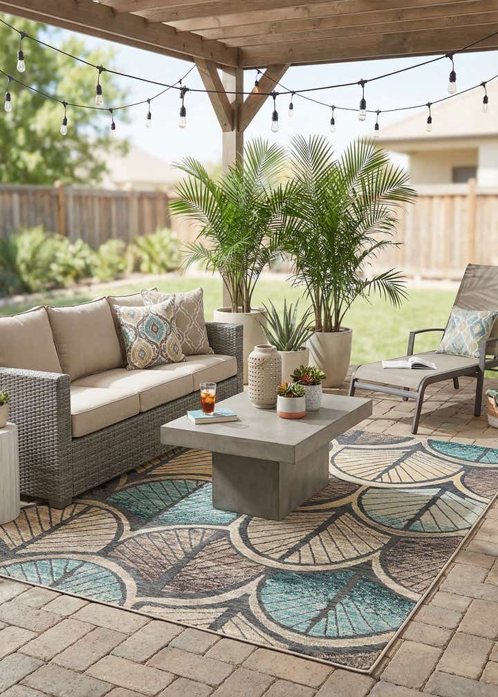 7' 10 x 10' Easy-Clean Casablanca Indoor / Outdoor Rug