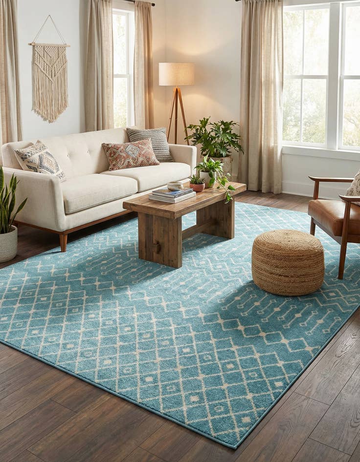 Detail image of 10' x 13' Moroccan Trellis Rug