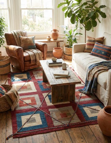 4' 9 x 6' 6 Hand Knotted Moroccan Wool Rug