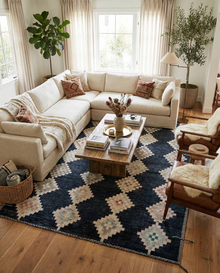 Detail image of 9' 1 x 11' 10 Hand Knotted Moroccan Wool Rug