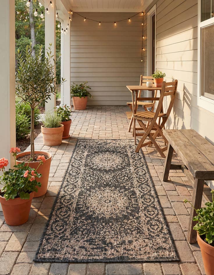 Detail image of 2' x 5' 3 Easy-Clean Traditional Indoor / Outdoor Runner Rug