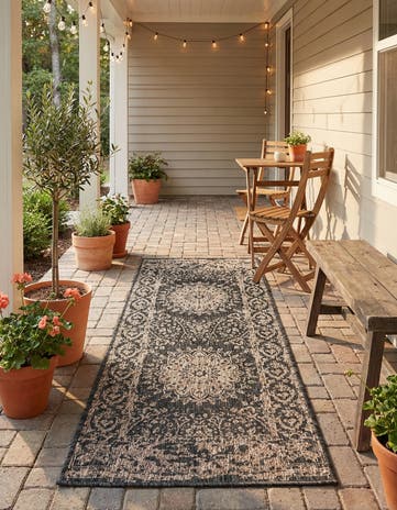 2' x 5' 3 Easy-Clean Traditional Indoor / Outdoor Runner Rug