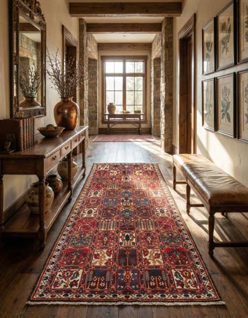 5' 3 x 10' 10 Hand Knotted Bachtiar Persian Wool Runner Rug