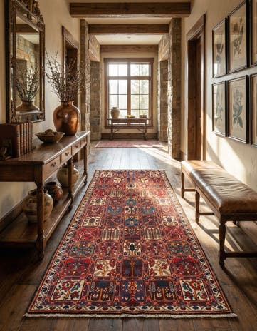 5' 3 x 10' 10 Hand Knotted Bachtiar Persian Wool Runner Rug
