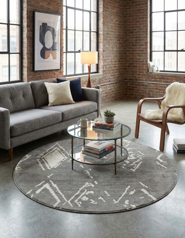 Jill Zarin Gray Uptown Carnegie Hill Round Rug