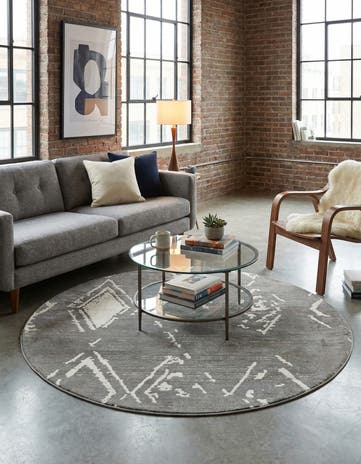 Jill Zarin Gray Uptown Carnegie Hill Round Rug
