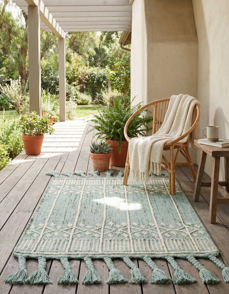 Detail image of 2' x 3' 1 Easy-Clean Eco Bohemian Indoor / Outdoor Rug