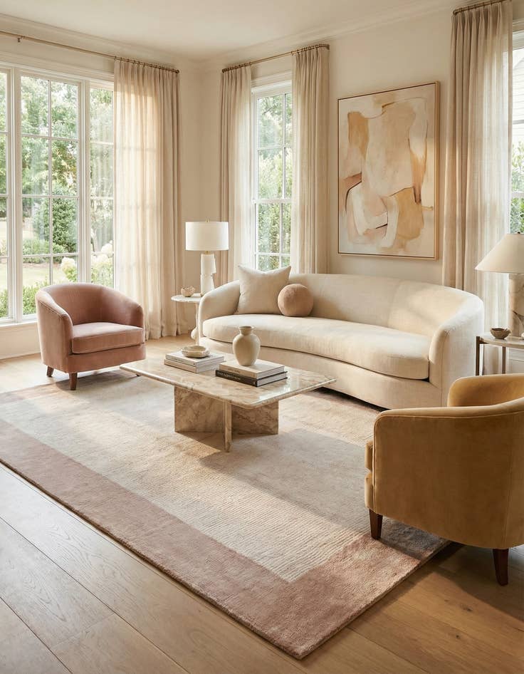 Detail image of 5' 7 x 8'  Hand Knotted Darya Wool Rug