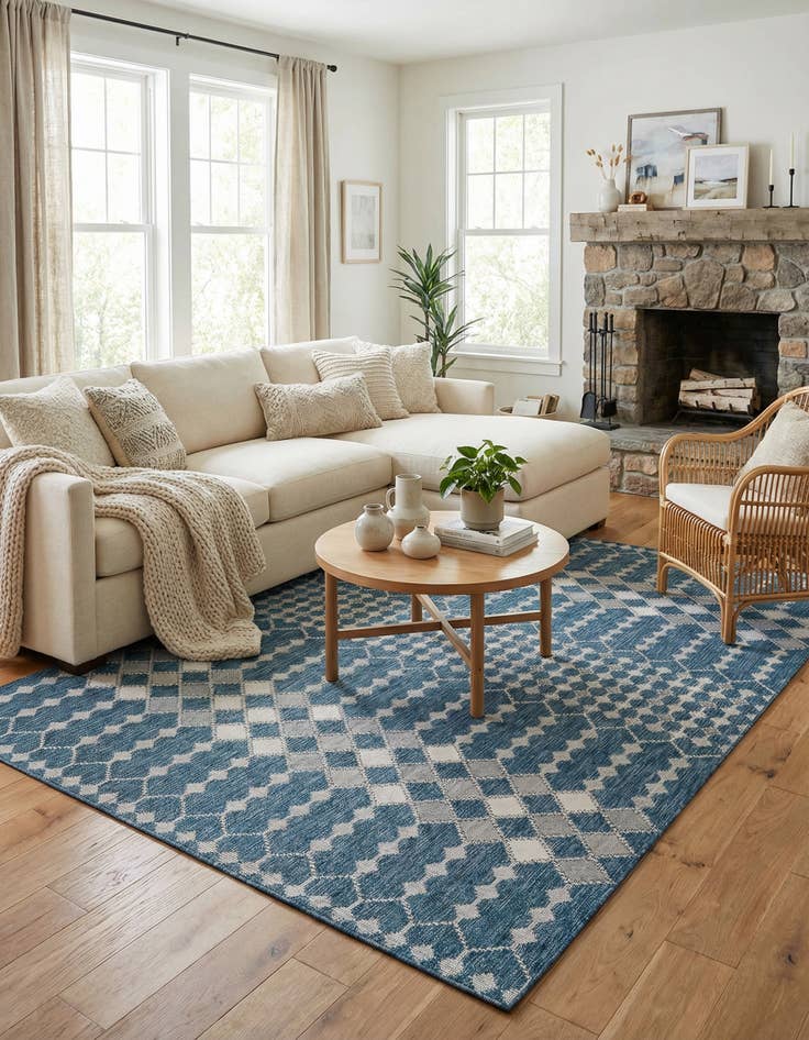 Detail image of 10' x 14'  Washable Trellis Indoor / Outdoor Rug