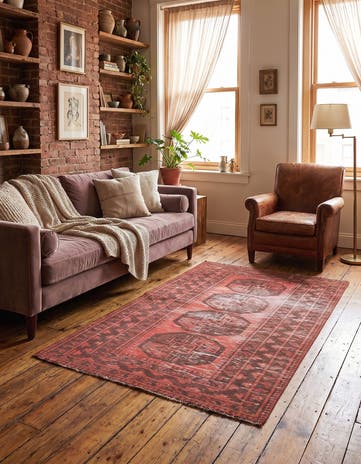 3' 7 x 5' 10 Hand Knotted Ultra Vintage Persian Wool Rug