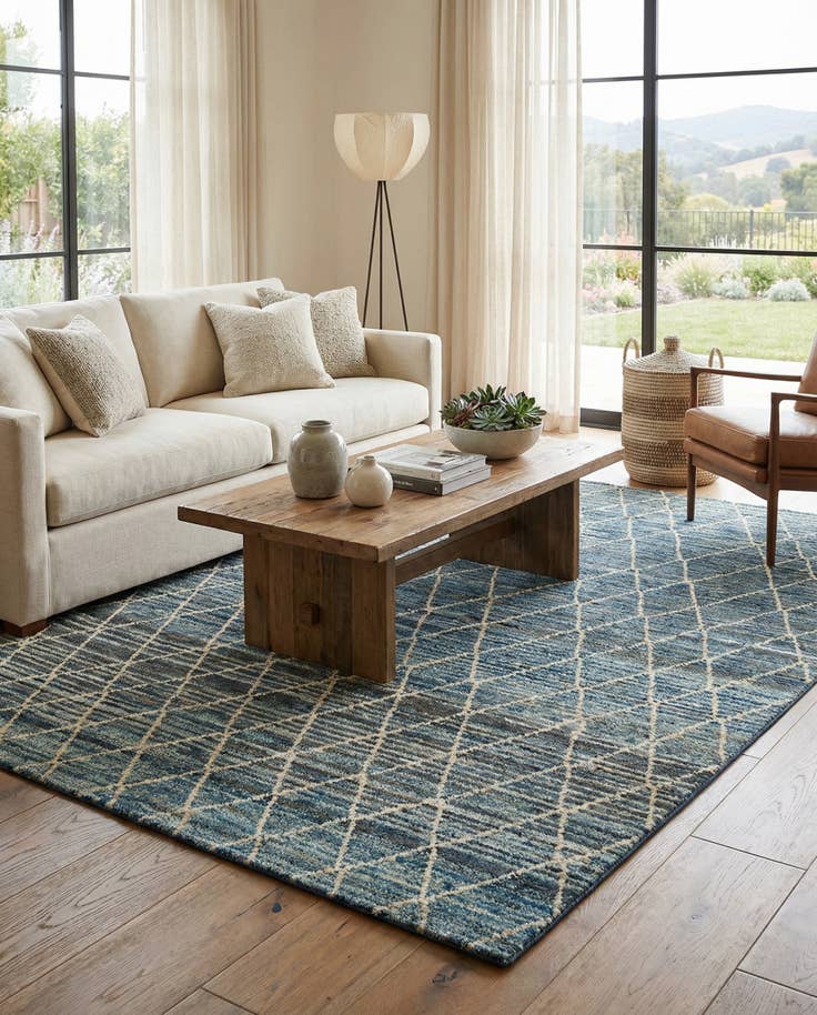 Detail image of 5' 6 x 7' 5 Hand Knotted Moroccan Wool Rug