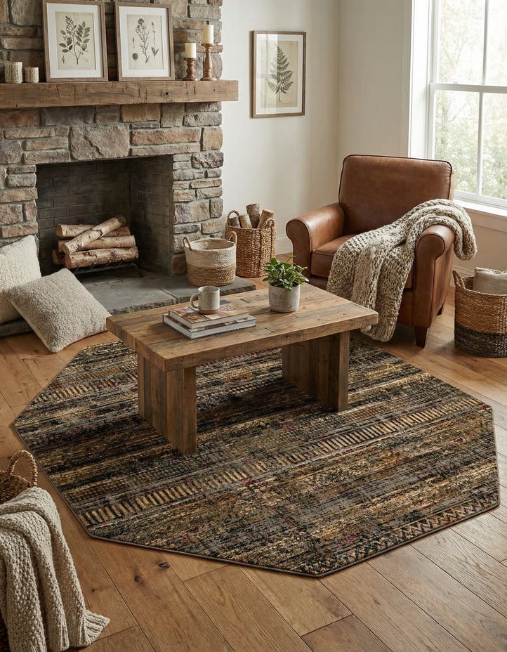 7' 10 x 7' 10 Saturn Octagon Rug