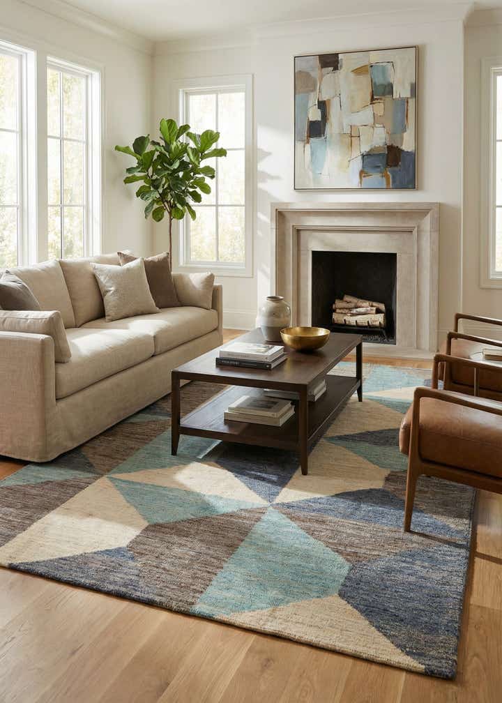 6' 6 x 10' Hand Knotted Darya Wool Rug