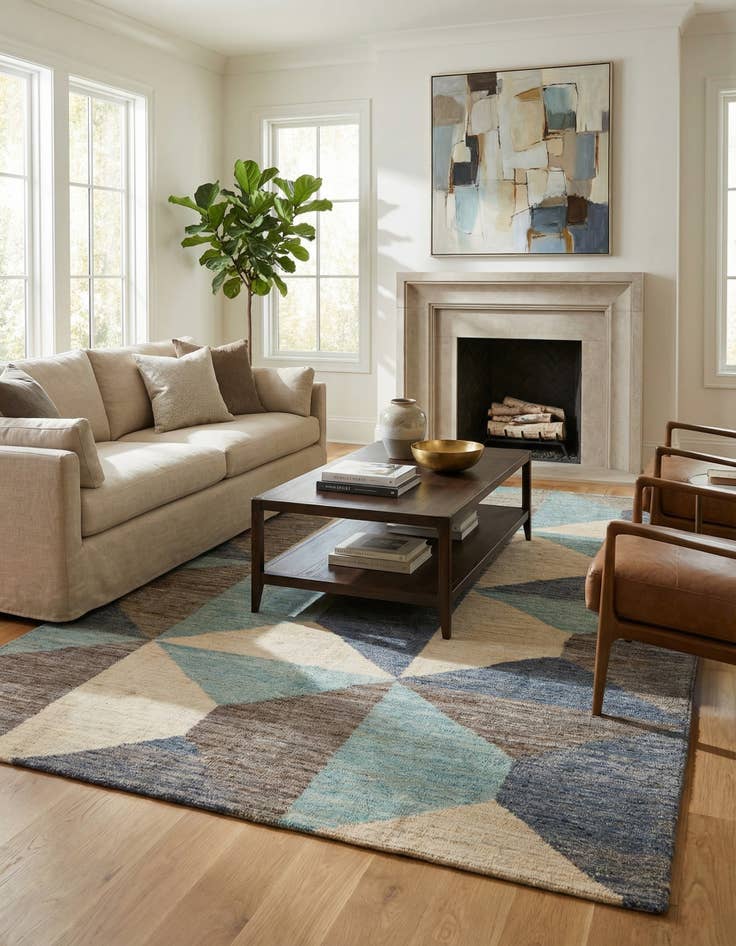 Detail image of 6' 6 x 10' Hand Knotted Darya Wool Rug