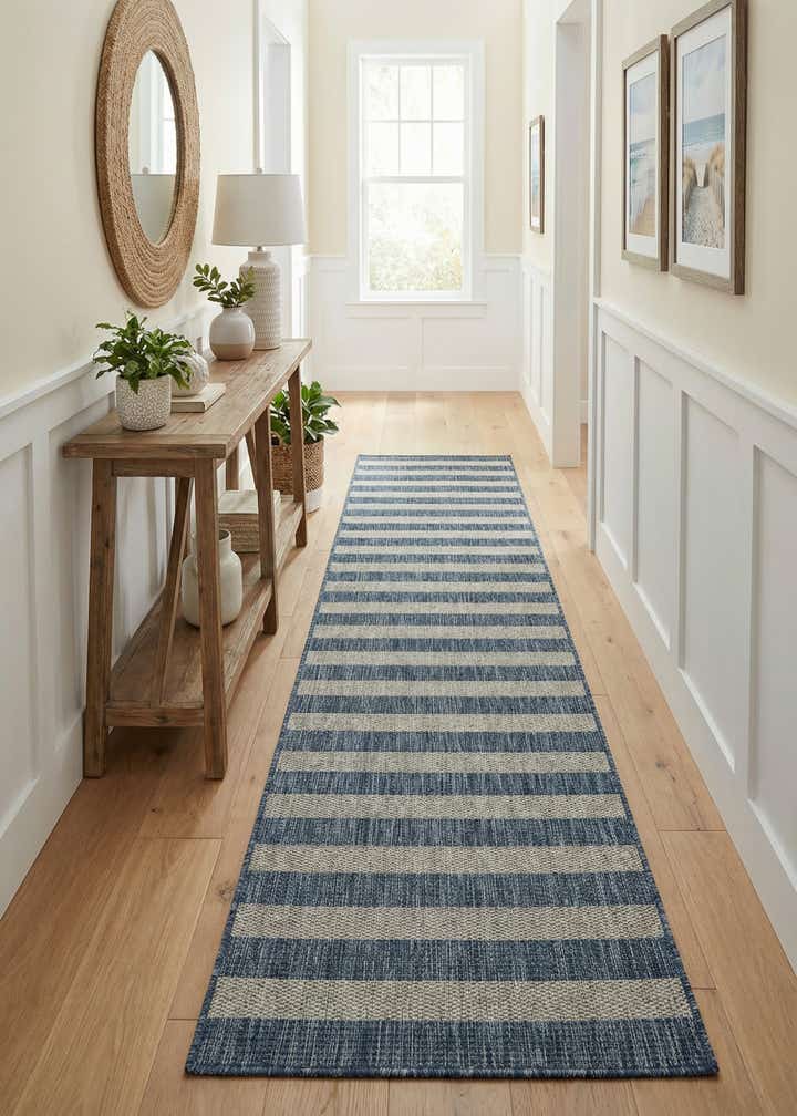 2' 7 x 10' Easy-Clean Ribbon Indoor / Outdoor Runner Rug