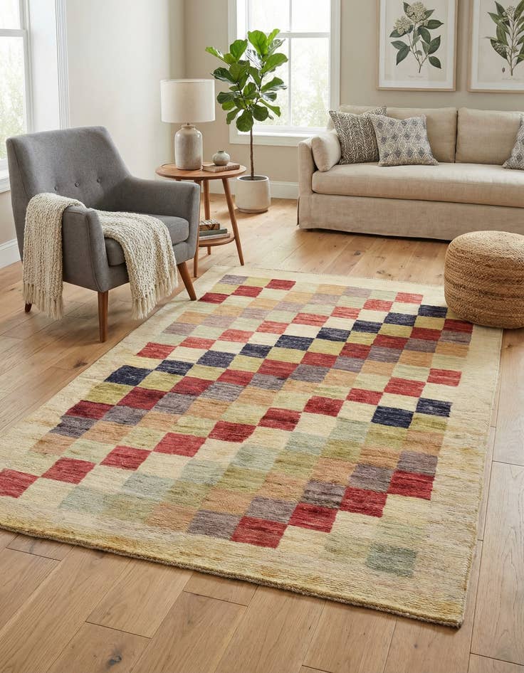 Detail image of 3' 11 x 5' 7  Hand Knotted Modern Ziegler Oriental Rug