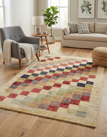 3' 11 x 5' 7 Hand Knotted Modern Ziegler Oriental Rug