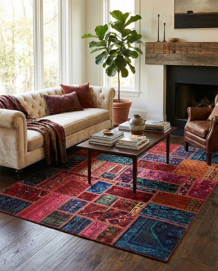 Detail image of 6' x 7' 8 Hand Knotted Ultra Vintage Persian Wool Rug