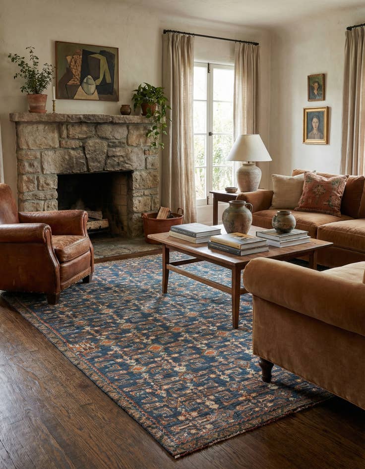 Detail image of 5' 1 x 8' 7 Hamedan Wool Rug