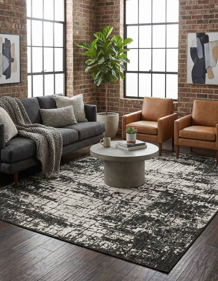 Detail image of  7' 10 x 10'  Washable Modern Indoor / Outdoor Rug