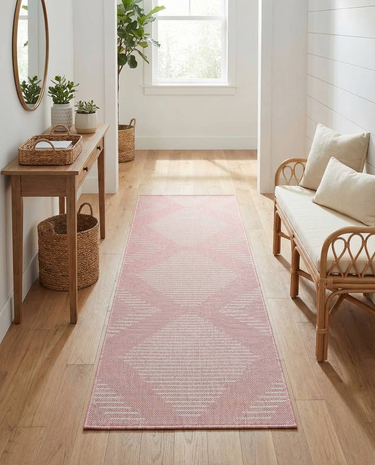 Detail image of 2' x 6' Easy-Clean Modern Indoor / Outdoor Runner Rug