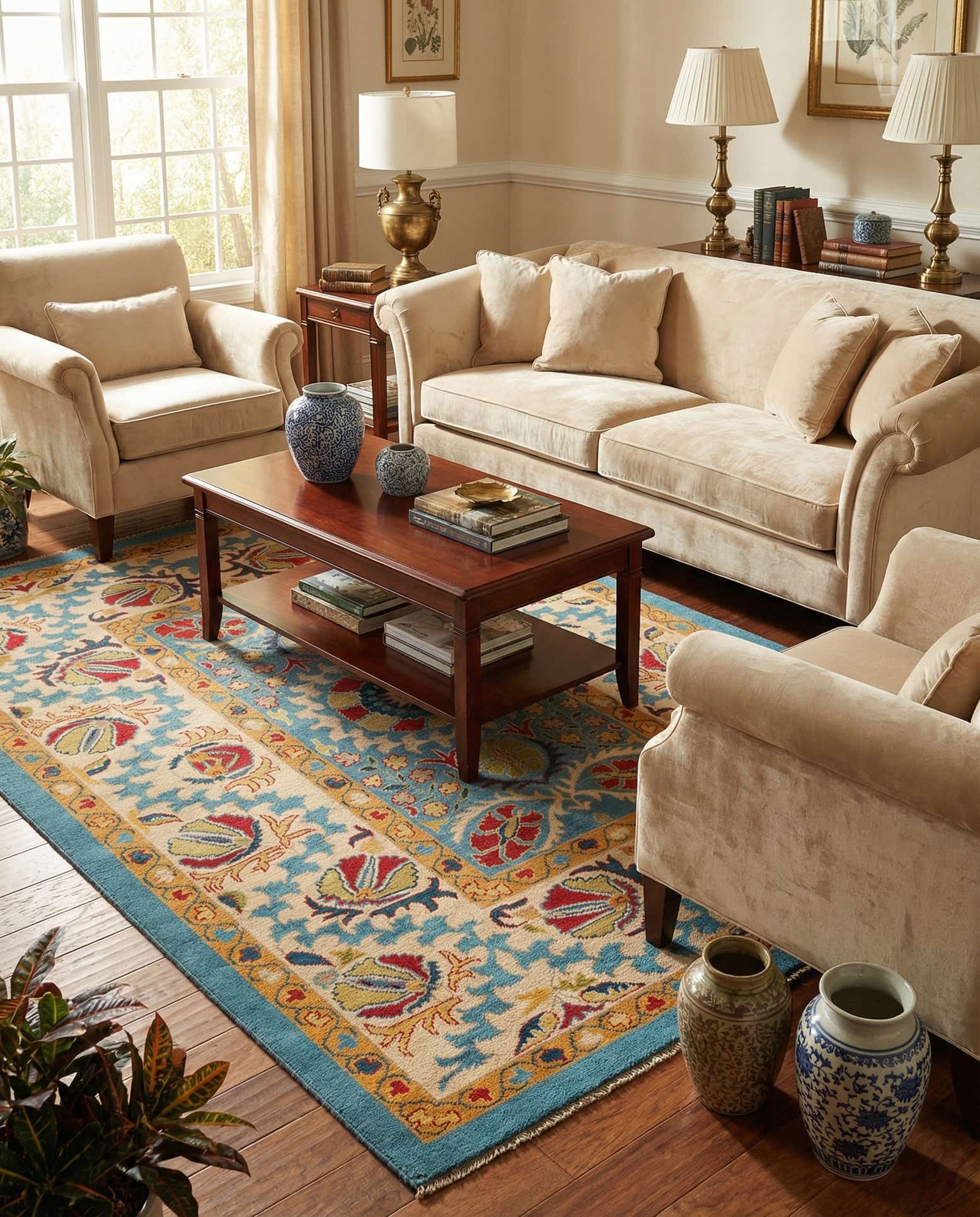 5' x 6' 10 Hand Knotted Peshawar Ziegler Rug