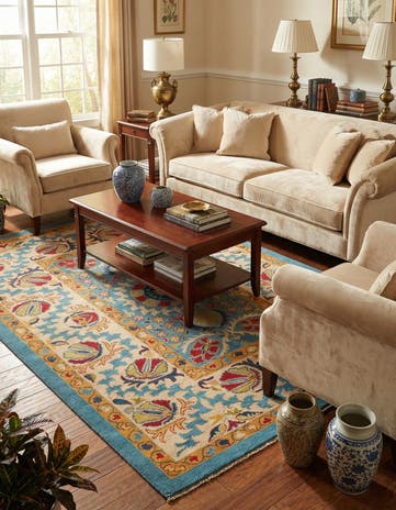 5' x 6' 10 Hand Knotted Peshawar Ziegler Rug