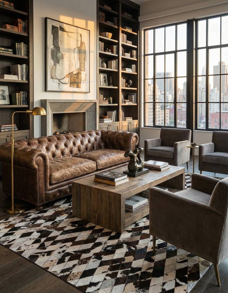 Detail image of 6' 8 x 9' 9 Cowhide Stocks Rug