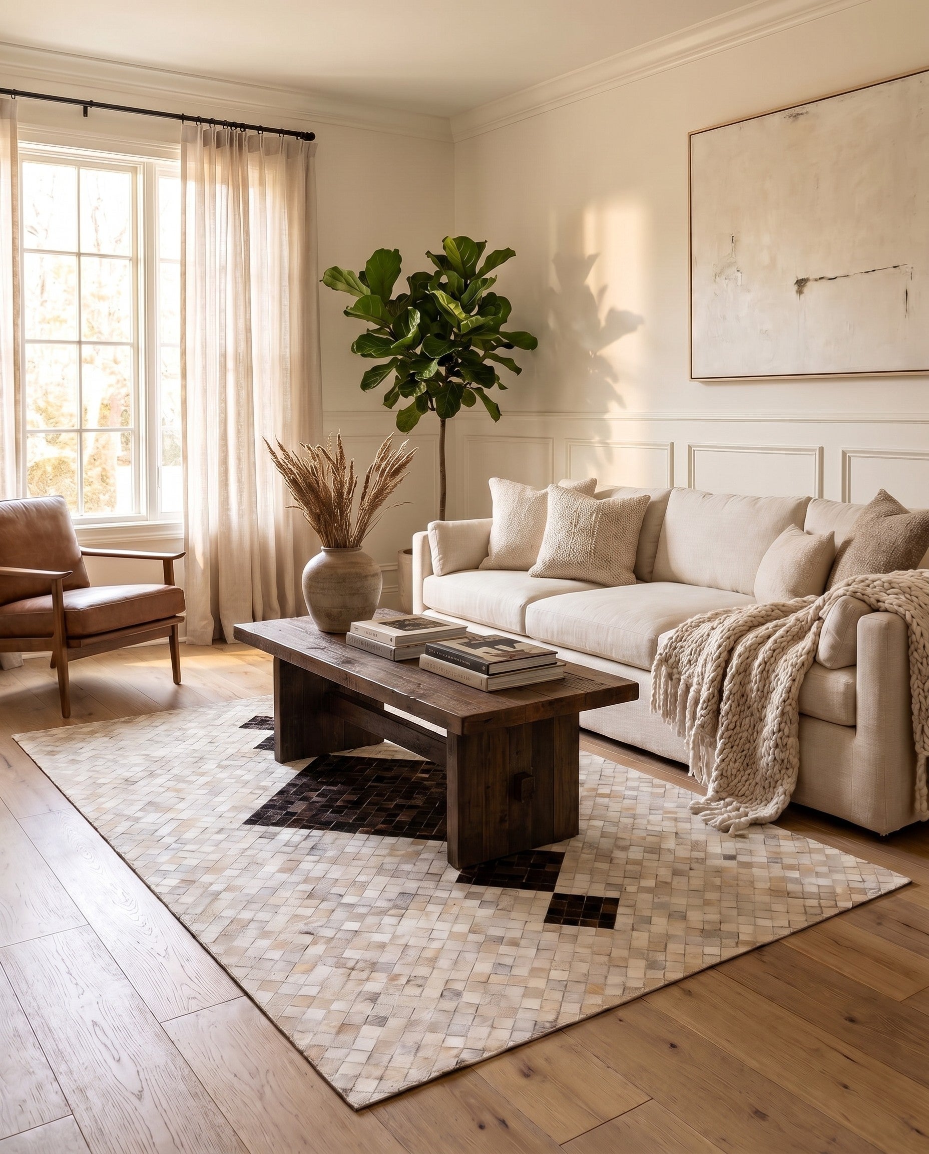 5' x 7' 11 Cowhide Stocks Rug