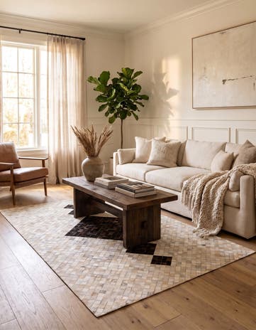 5' x 7' 11 Cowhide Stocks Rug