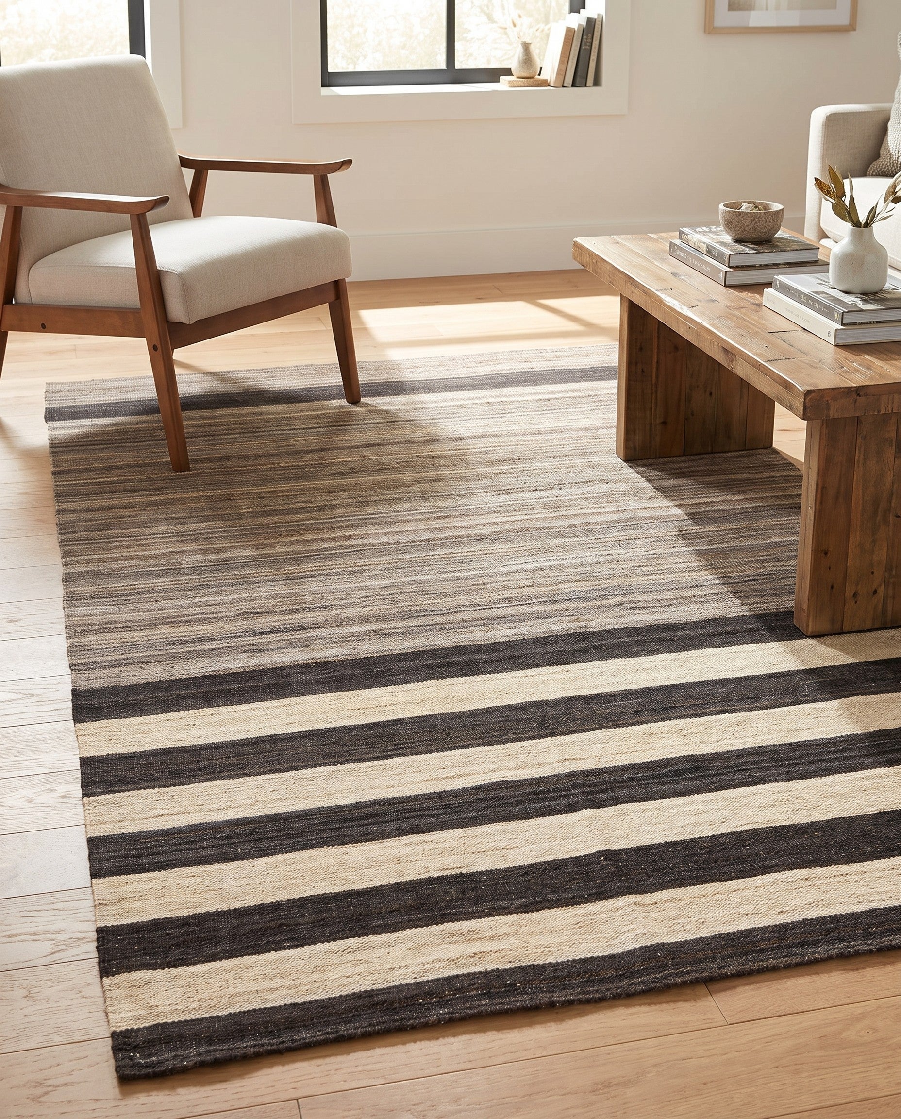 4' 1 x 5' 10 Hand Woven Kilim Modern Wool Rug