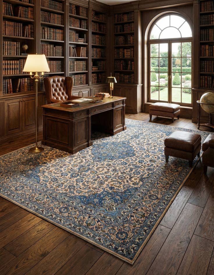 Detail image of 9' 10 x 12' 3  Hand Knotted Mashad Persian Wool Rug