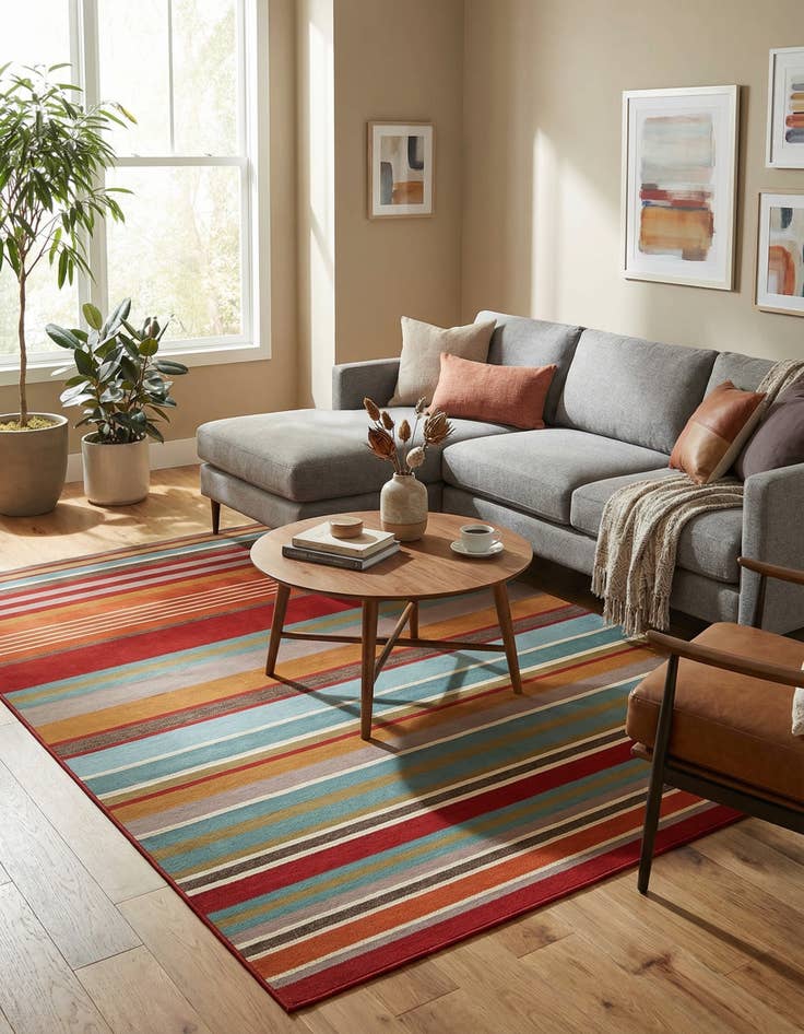 Detail image of  9' x 12'  Washable Modern Indoor / Outdoor Rug