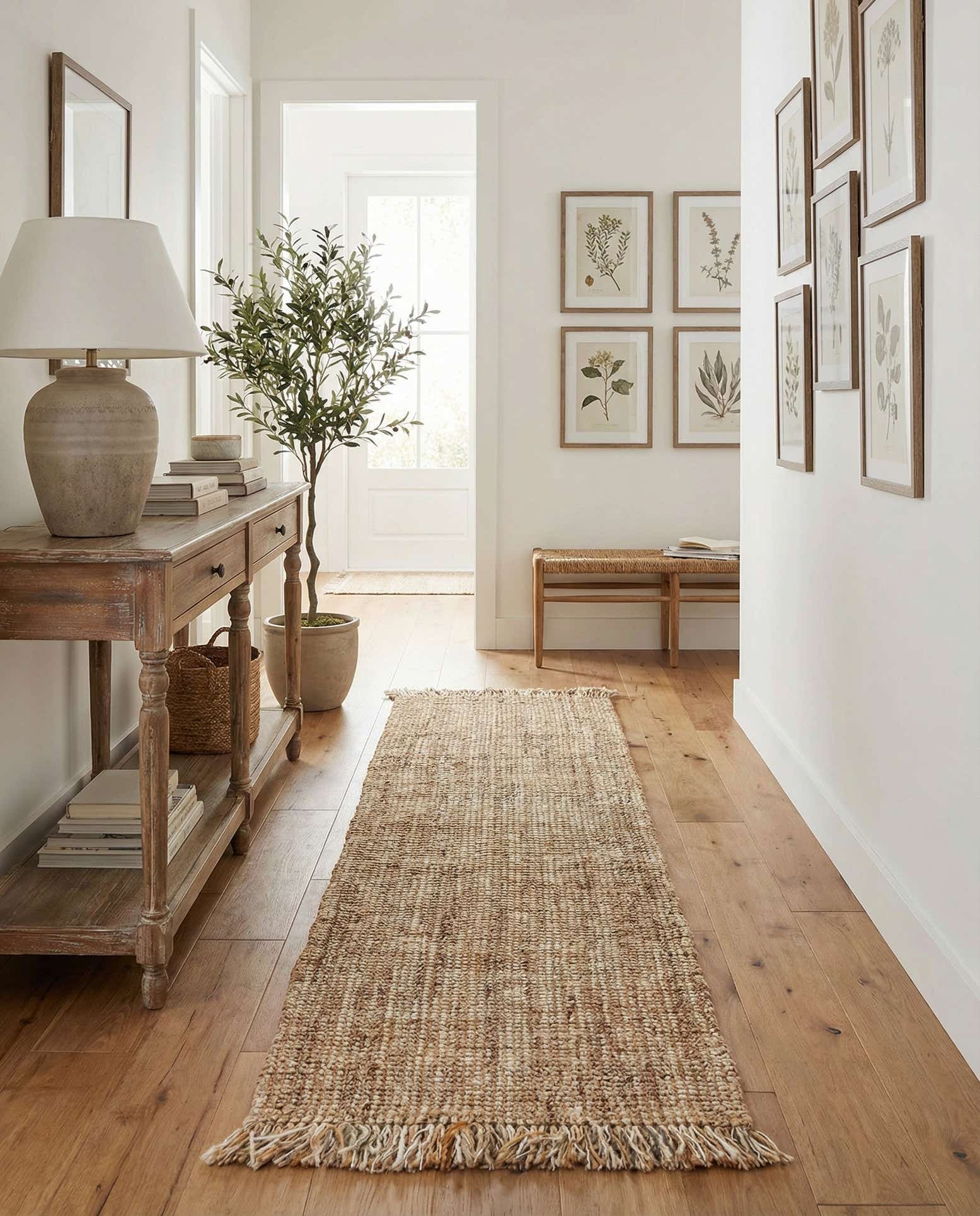 2' 7 x 10' Hand Woven Chunky Jute Runner Rug