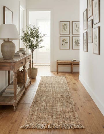 2' 7 x 10' Hand Woven Chunky Jute Runner Rug