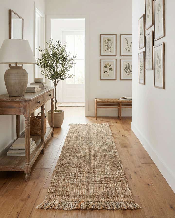 2' 7 x 10' Hand Woven Chunky Jute Runner Rug