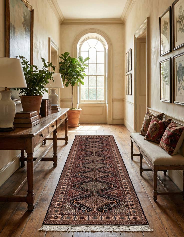 Detail image of 3' x 11' 3  Hand Knotted Shirvan Wool Runner Rug