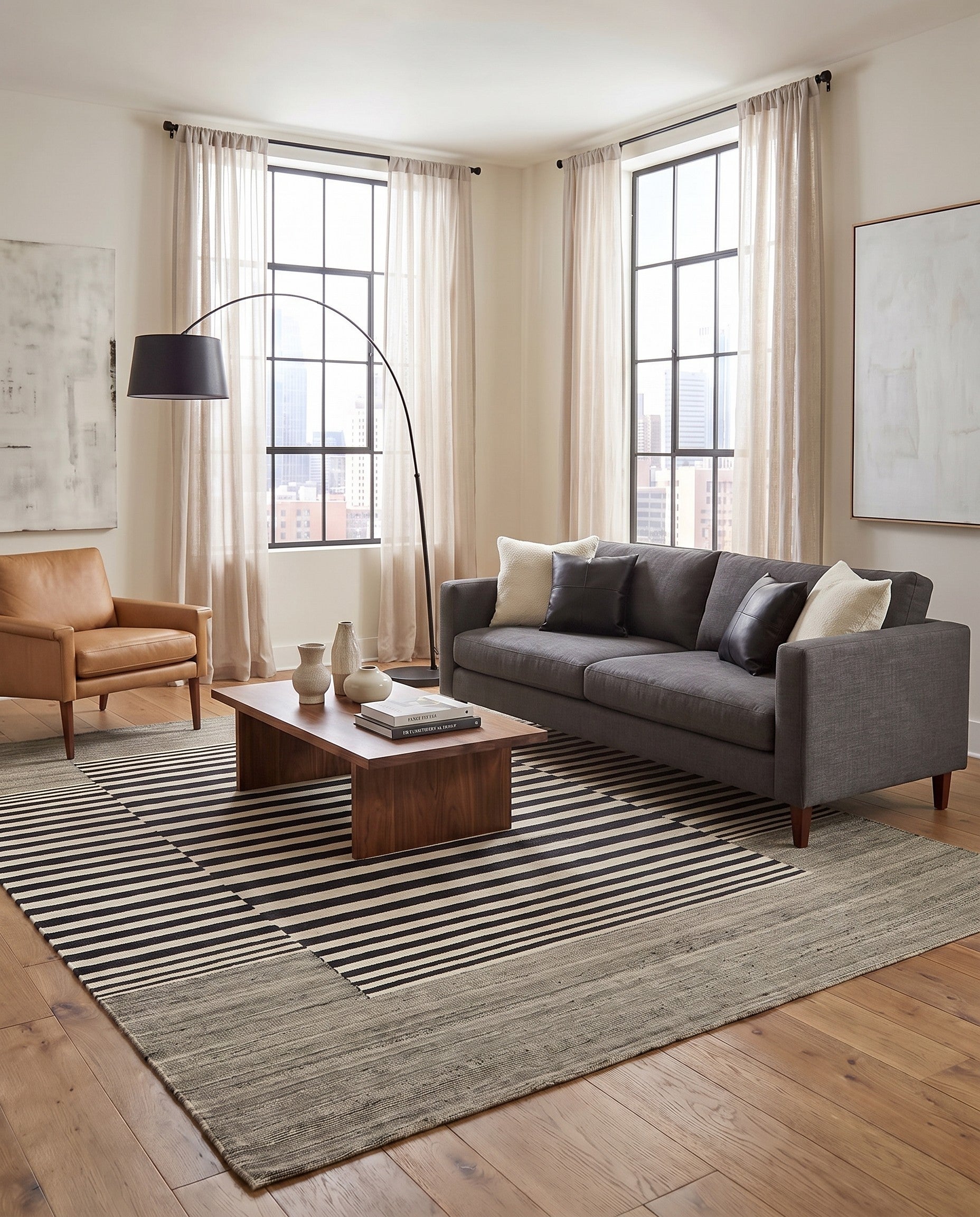 6' x 7' 7 Hand Woven Kilim Modern Wool Square Rug