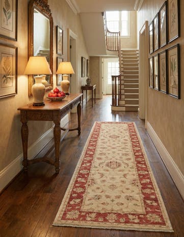 2' 7 x 9' 7 Hand Knotted Peshawar Ziegler Runner Rug