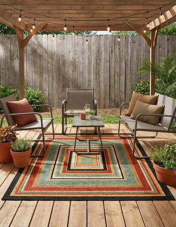 Easy-Clean Modern Indoor / Outdoor Rug