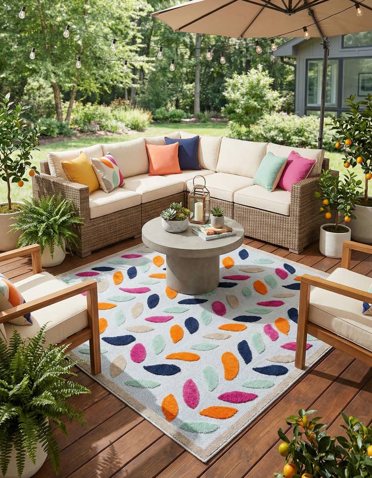 Detail image of  7' 10 x 7' 10  Washable Aruba Indoor / Outdoor Square Rug