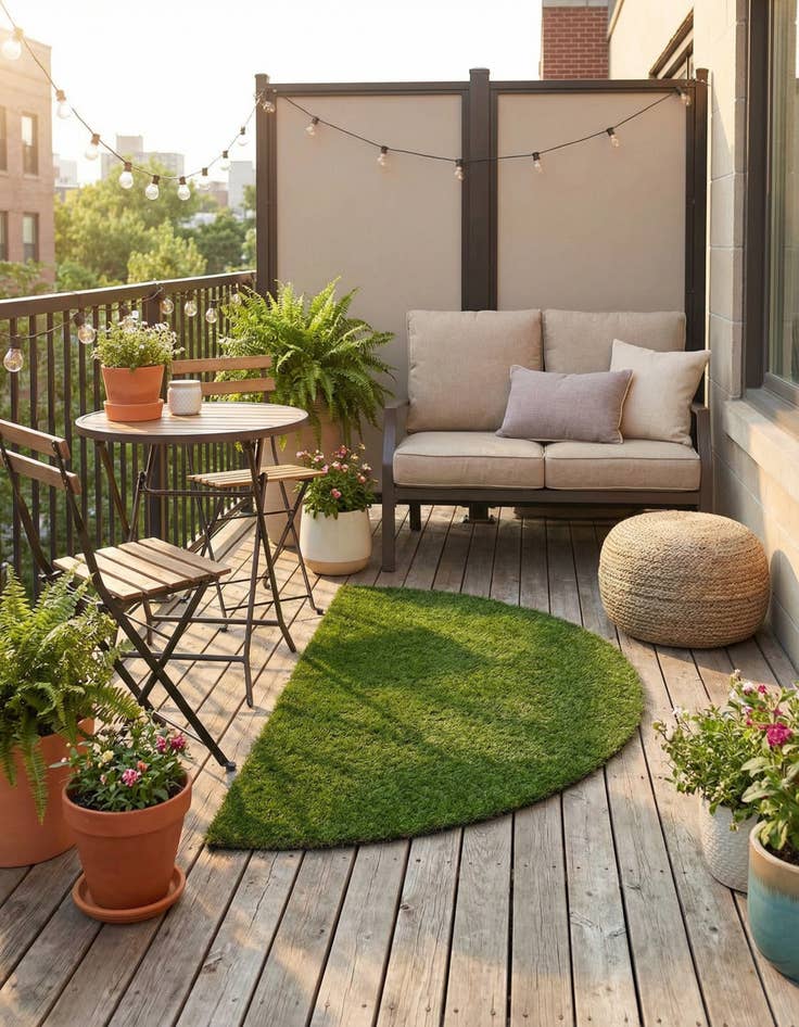 Detail image of 2' 2 x 3' 7  Washable Grass Indoor / Outdoor Hearth Rug