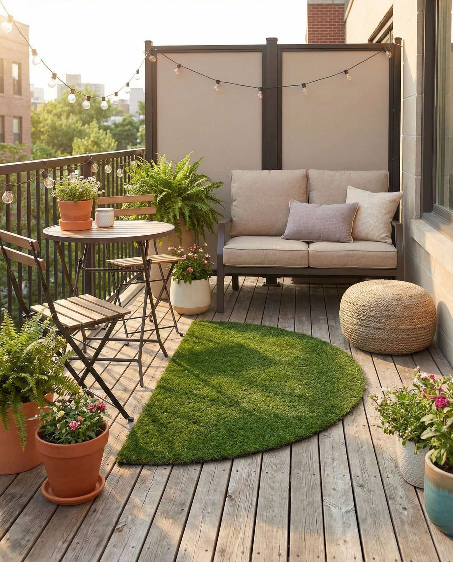 2' 2 x 3' 7 Easy-Clean Grass Indoor / Outdoor Hearth Rug