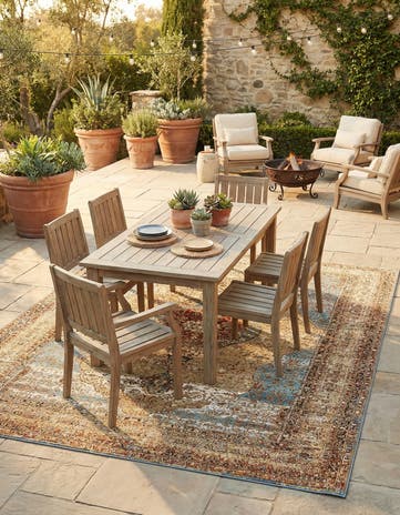 9' x 12' Easy-Clean Traditional Indoor / Outdoor Rug